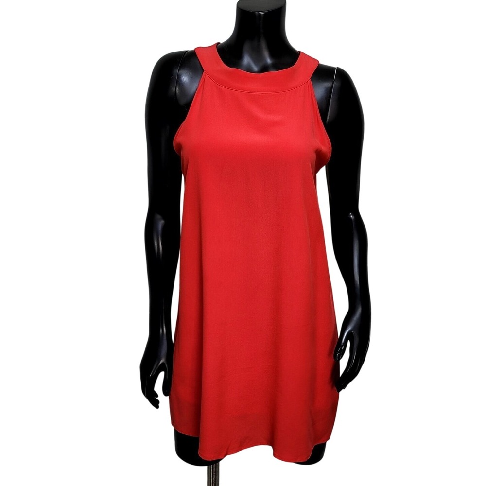 Feel The Piece X Terre Jacobs‎ Red Shift Dress Sleeveless High Neck XS Chic Mini